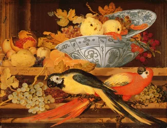 Ainda vida com frutas e araras, 1622 (óleo em cobre)